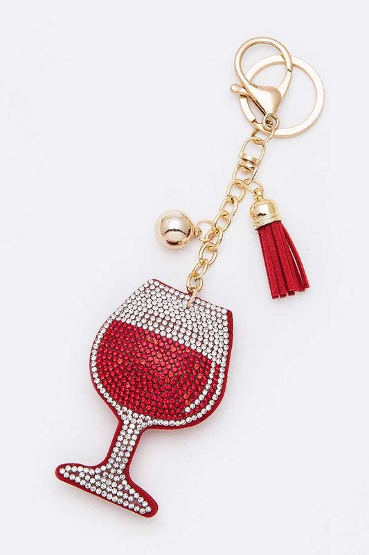 🍷 Crystal Wine Key Chain