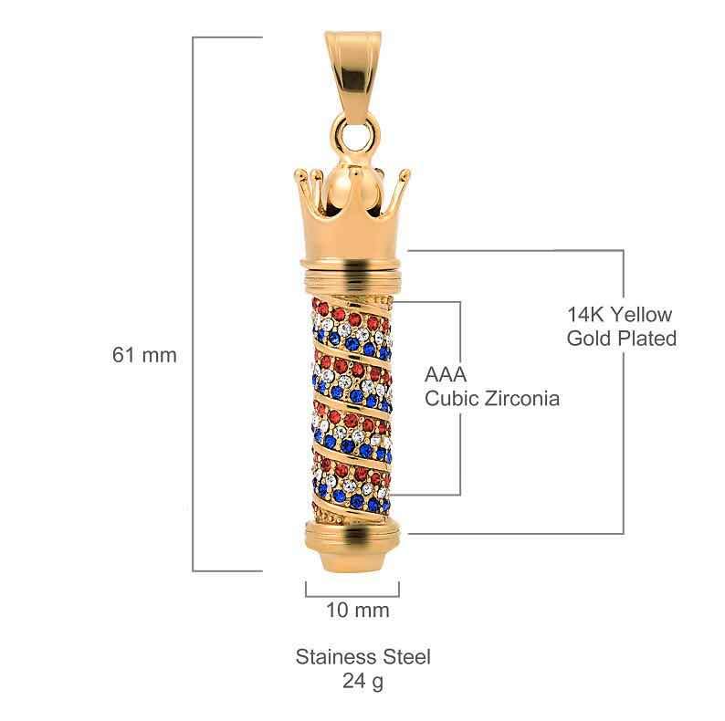 💈 Barber Pole Steel Pendant